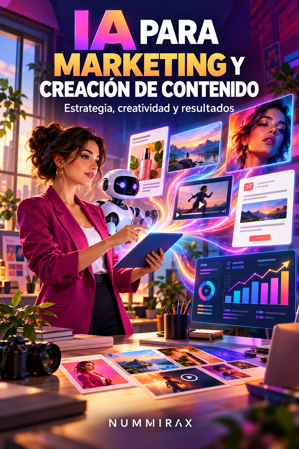 Portada de IA para marketing y creación de contenido — Miniapp interactiva