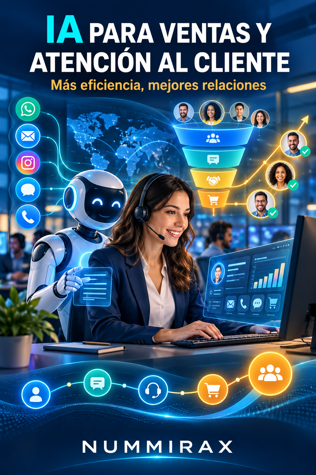 Portada de IA para ventas y atención al cliente