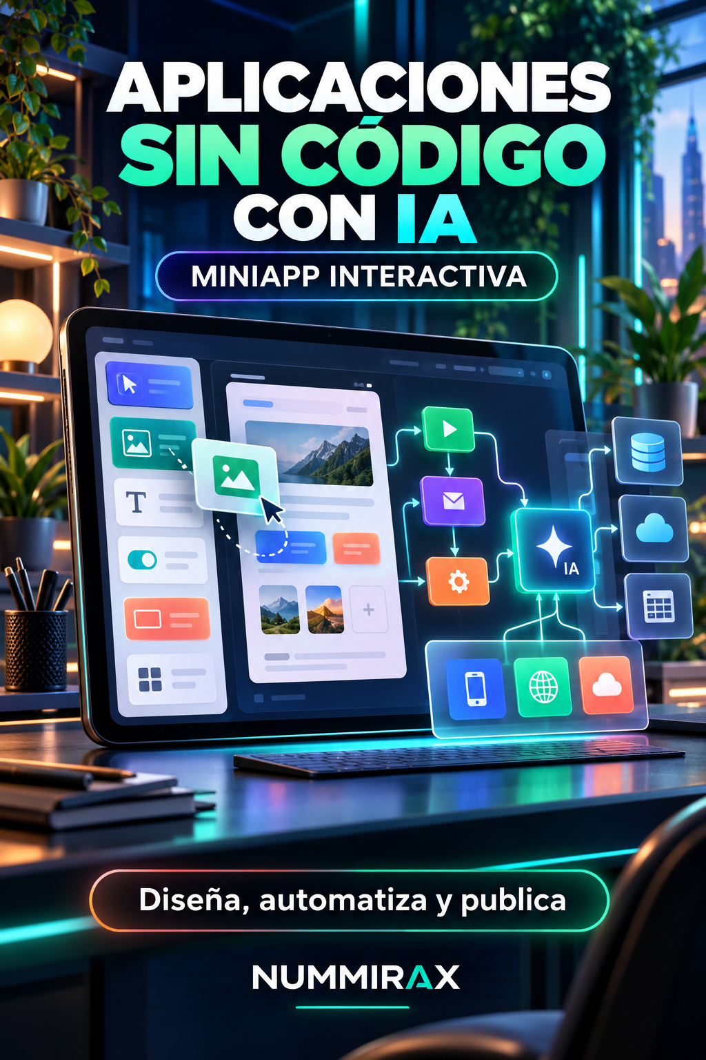 Portada de Aplicaciones sin código con IA — Miniapp interactiva
