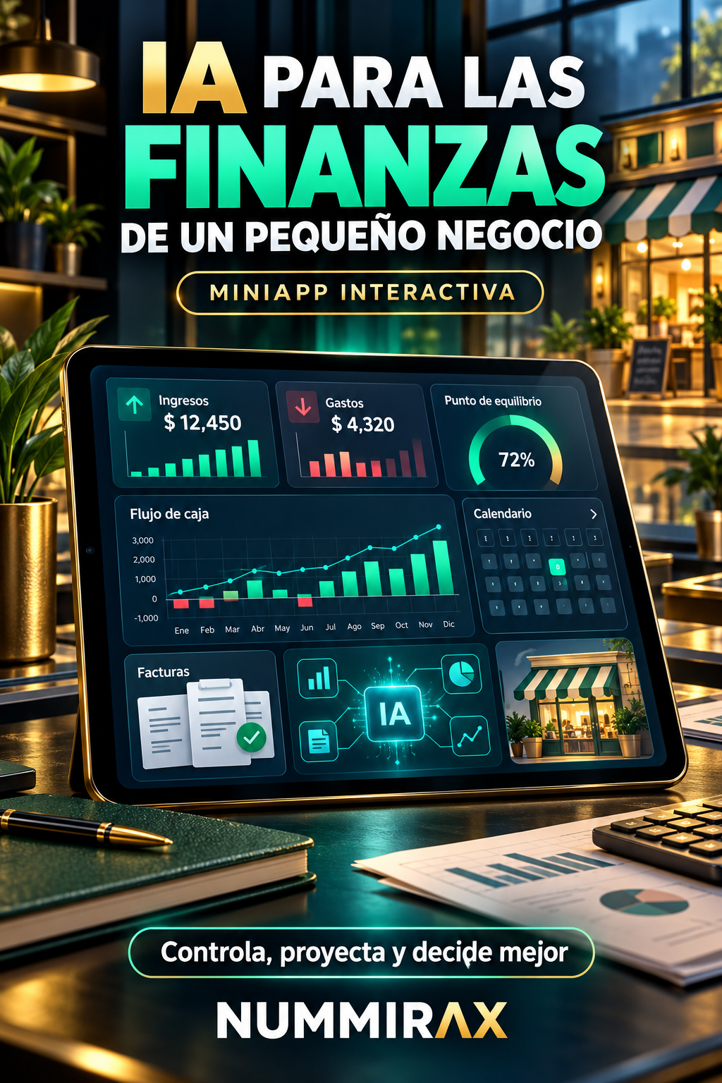 Portada de IA para las finanzas de un pequeño negocio — Miniapp interactiva