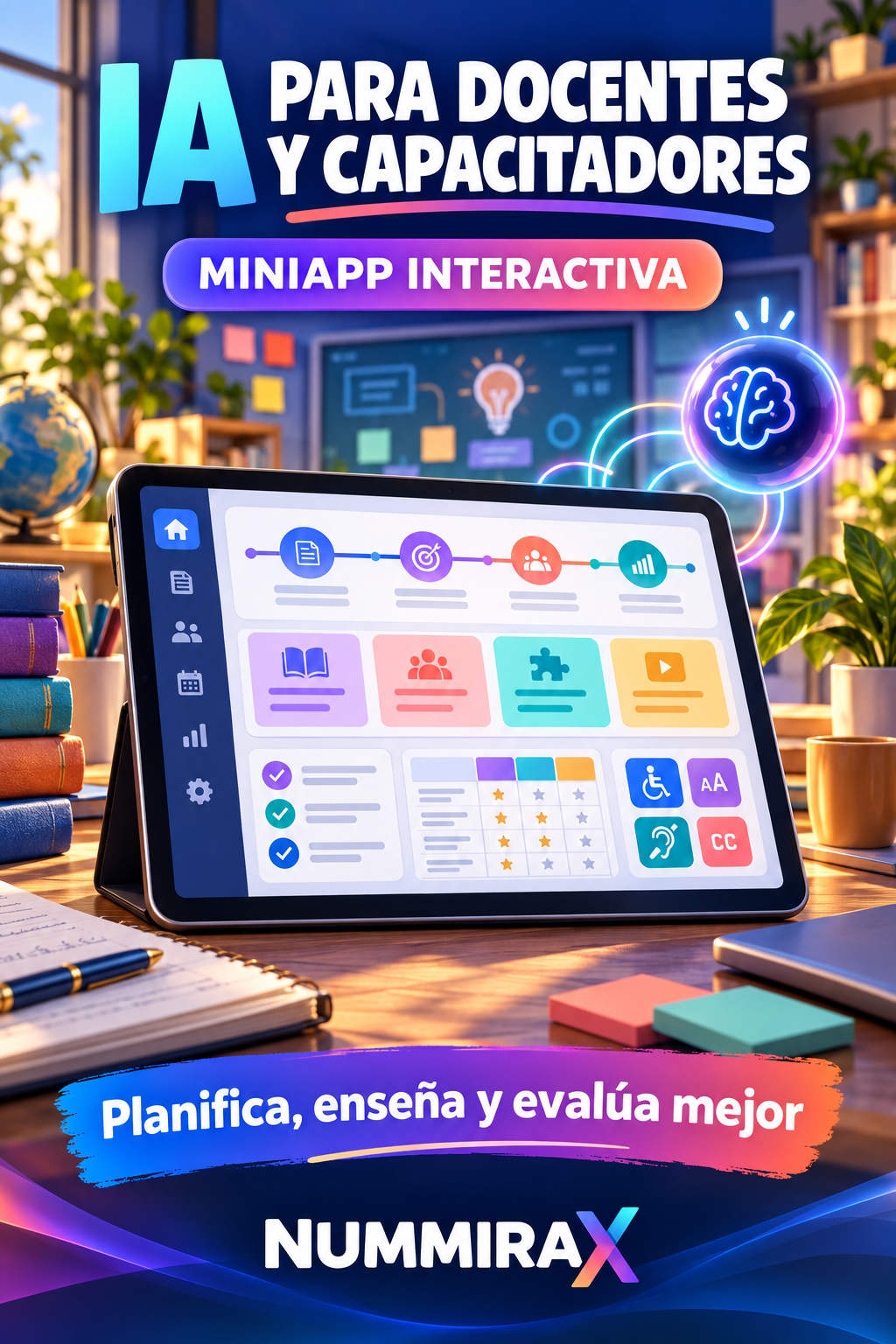 Portada de IA para docentes y capacitadores — Miniapp interactiva
