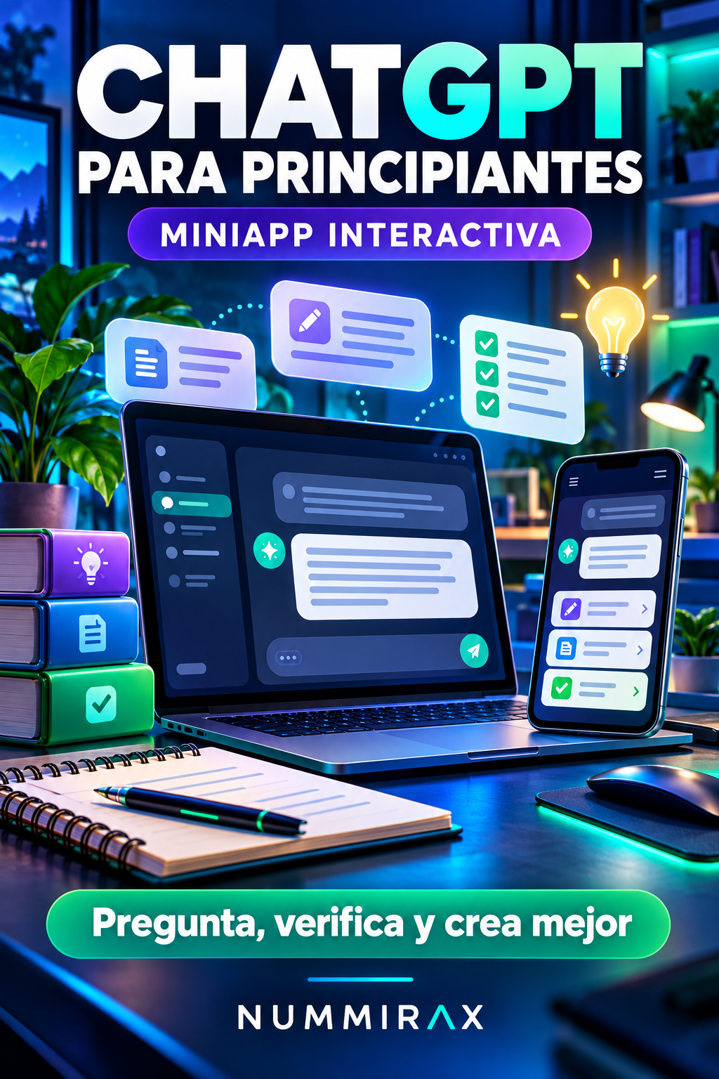 Portada de ChatGPT para principiantes — Miniapp interactiva