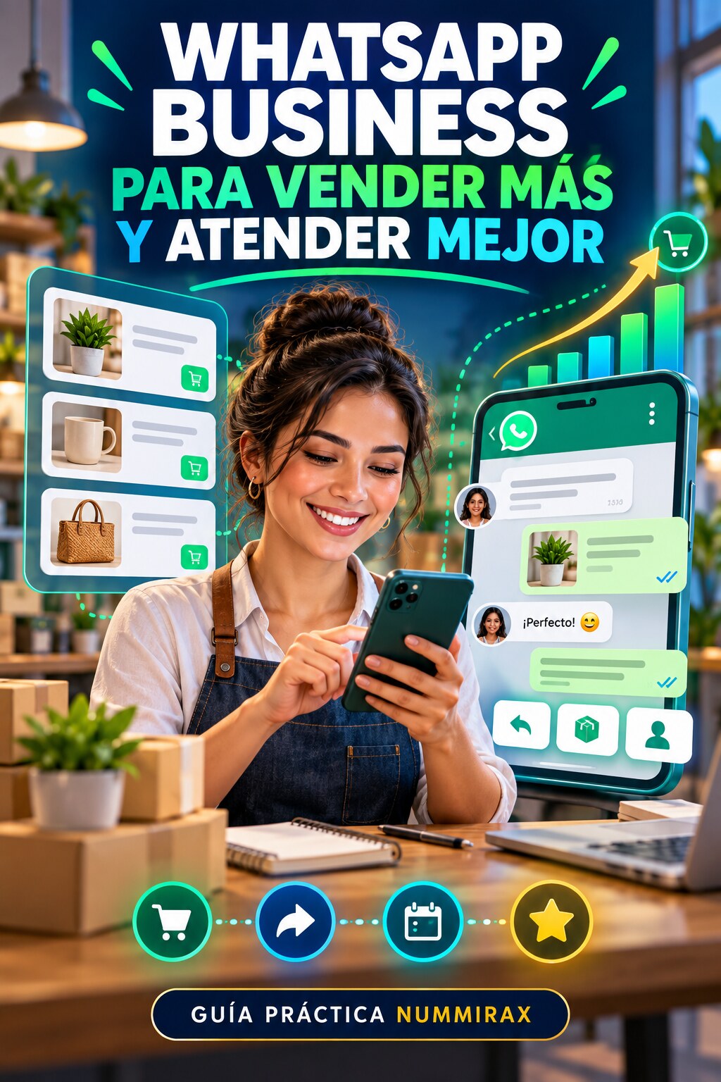 Portada de WhatsApp Business para vender más y atender mejor — Miniapp interactiva
