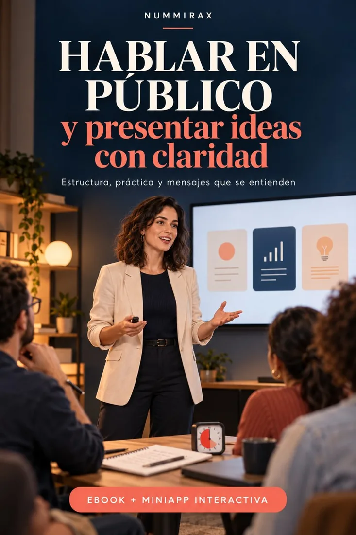 Portada de Hablar en público y presentar ideas con claridad — Miniapp interactiva