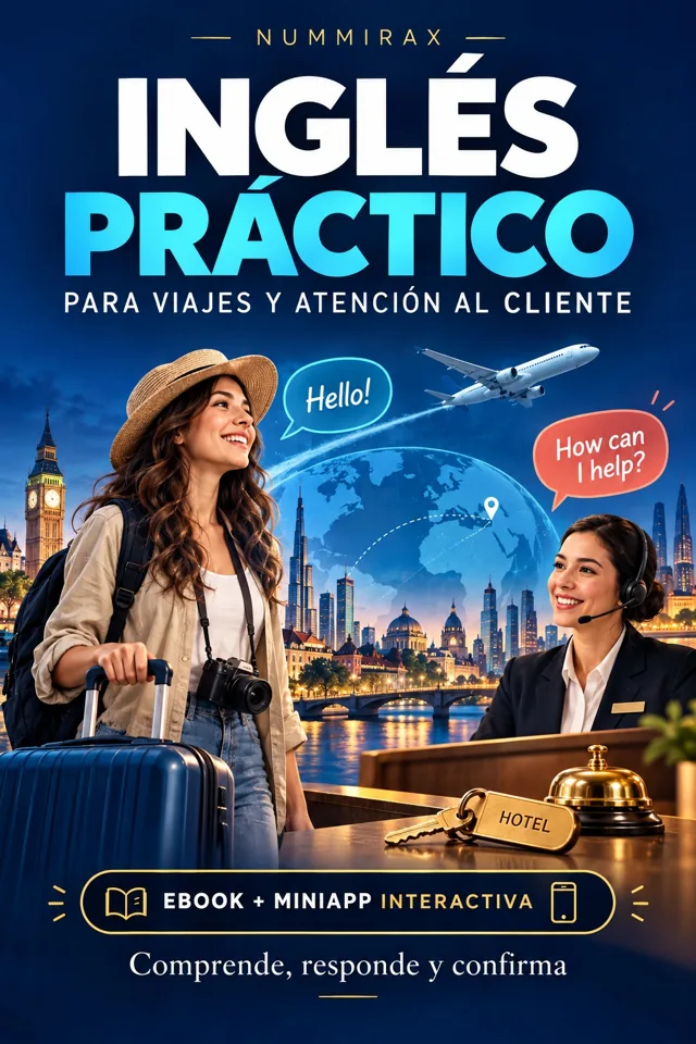 Portada de Inglés práctico para viajes y atención al cliente — Miniapp interactiva
