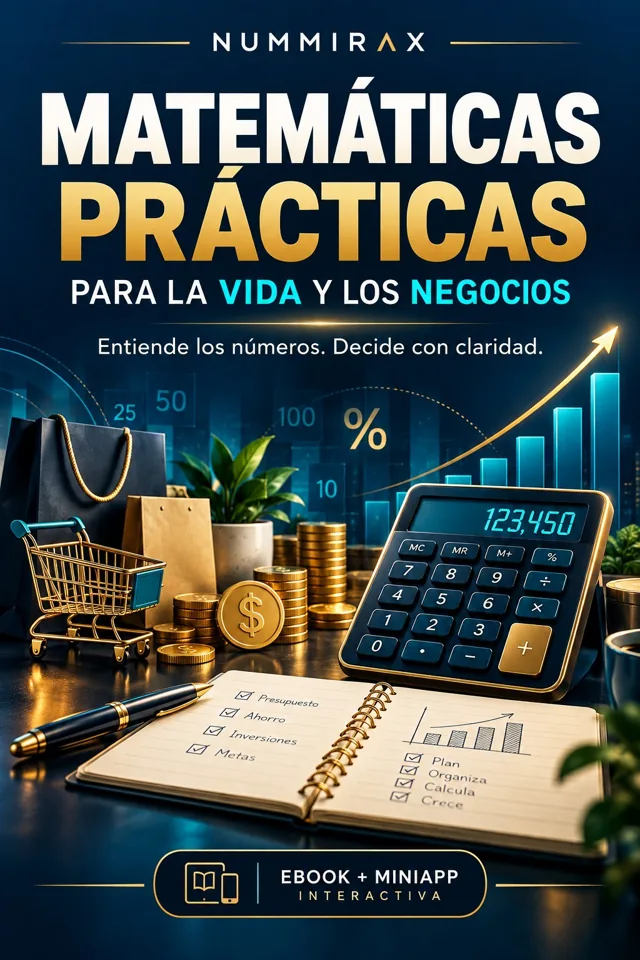 Portada de Matemáticas prácticas para la vida y los negocios — Miniapp interactiva
