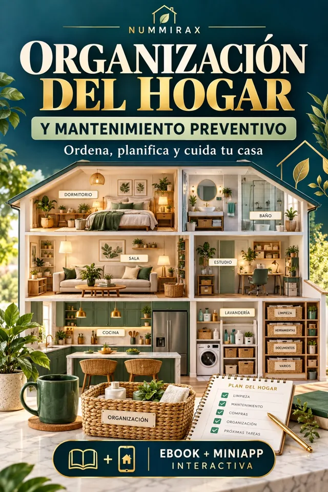 Portada de Organización del hogar y mantenimiento preventivo — Miniapp interactiva