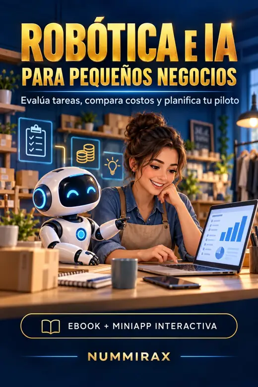 Portada de Robótica e IA para pequeños negocios — Miniapp interactiva